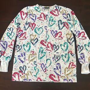 Cherokee Snap Front Scrub Top XS